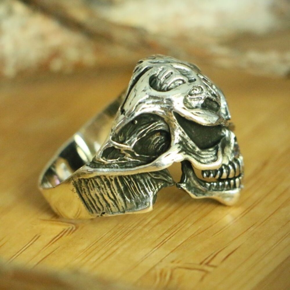 High Quality 925 Sterling Silver Skull Men's Rings - Picture 4 of 7